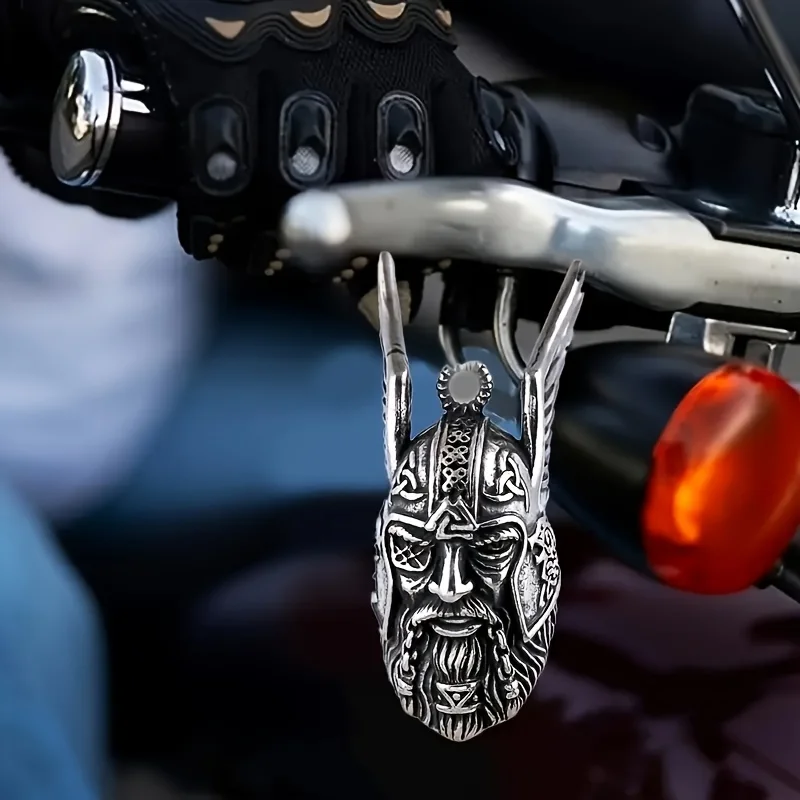 1pc Nordic Odin Motorcycle Rider Keychain brings you good luck nostalgic knight bell decoration gift for dad's birthday New Year