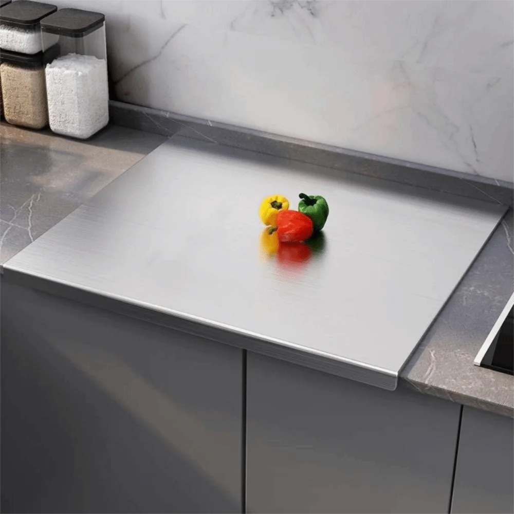 

Stainless Steel Stainless Steel Cutting Boards with Lip Non Slip Countertop Protector Kitchen Rectangle Chopping Board