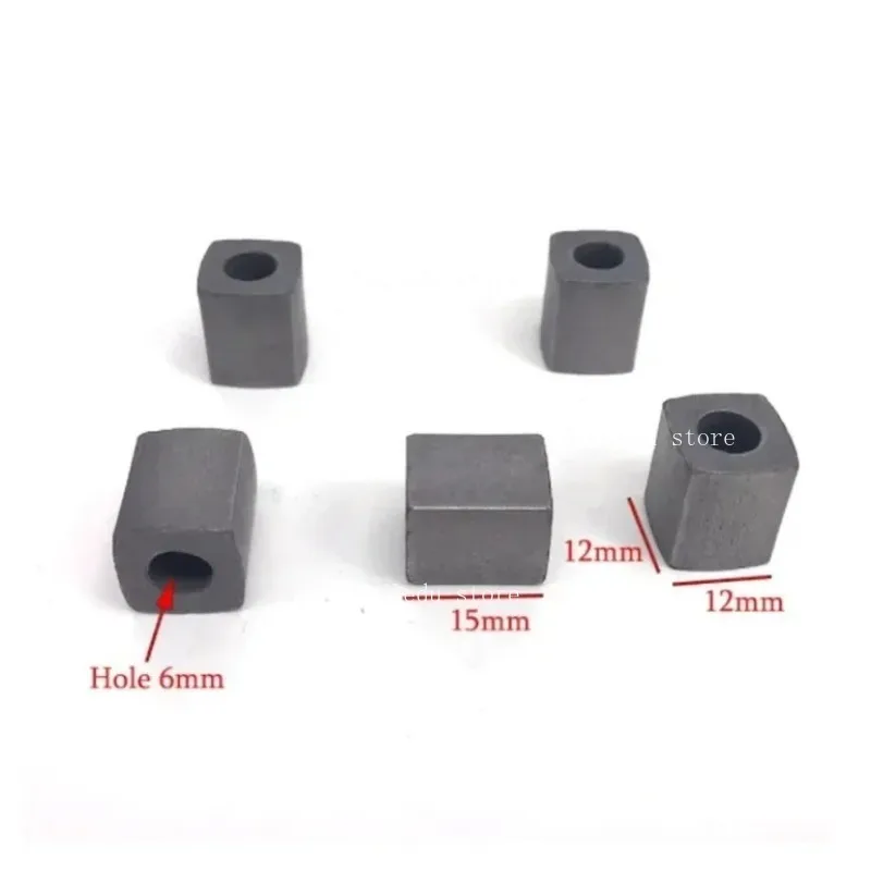 Bloque Conductor de carburo de tungsteno EDM, 5 piezas, L12 x W12 x H15, Agujero interior de 6mm para máquina de corte de alambre CNC