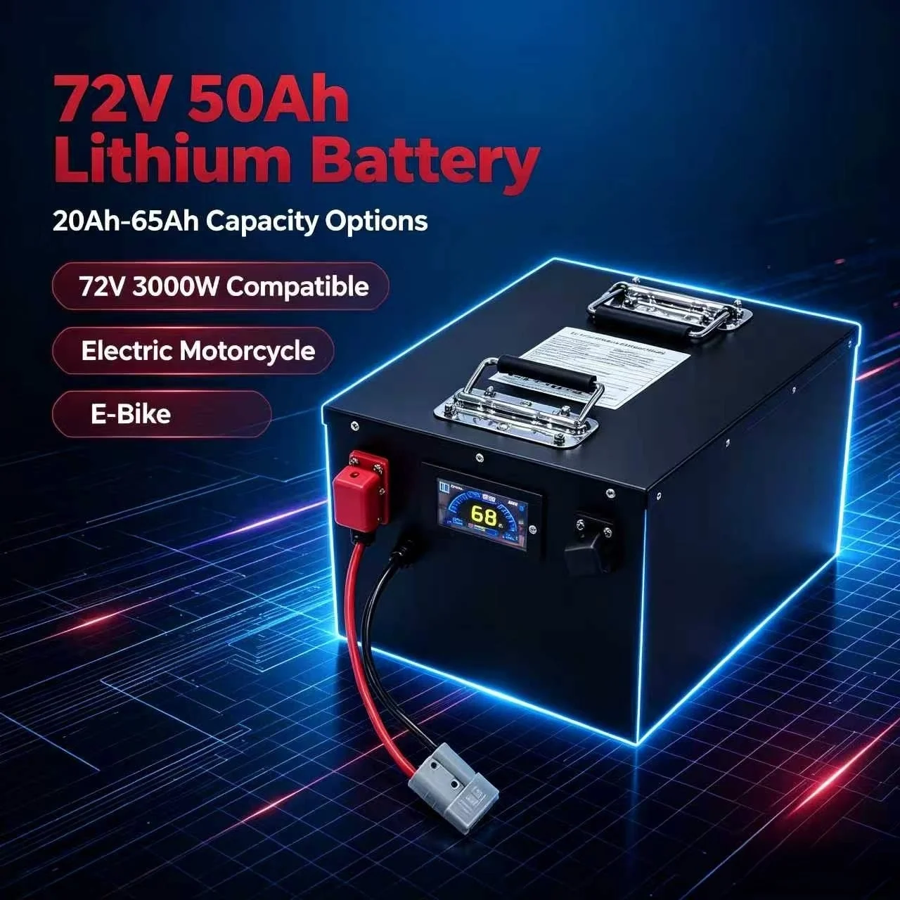 72V 50Ah Li ion Battery 20Ah 35ah 40Ah 45ah 45ah 55ah 65ah Lithium Ion Battery for 72V 3000W moteurbicicletas eléctricas