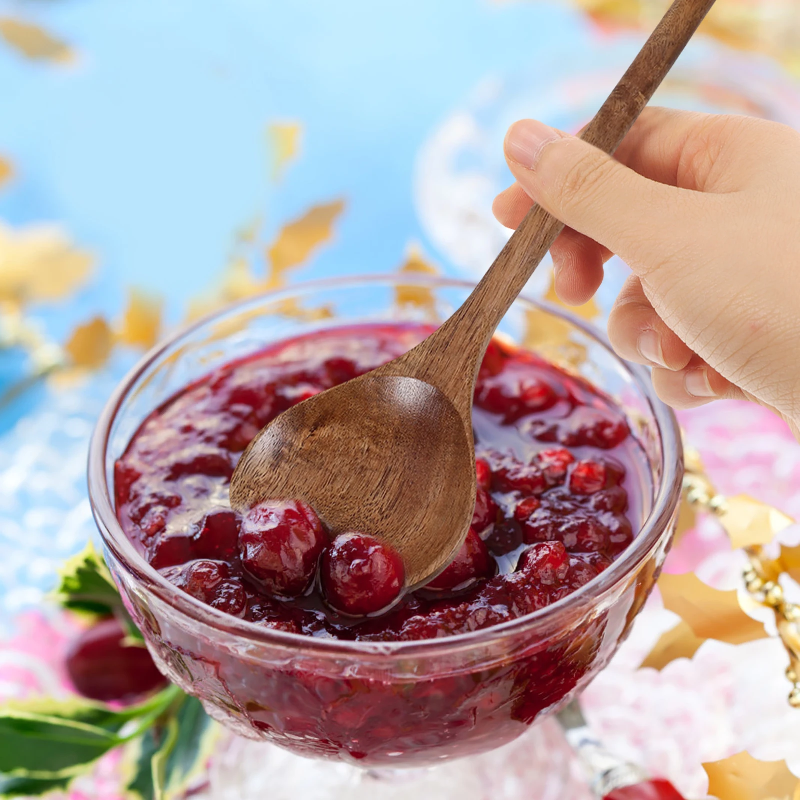 

Wooden Heart Shaped Kitchen Dessert Reusable Small Soup Mixing Stirring Wooden Utensils Japanese Serving Spoon Coffee Spoon