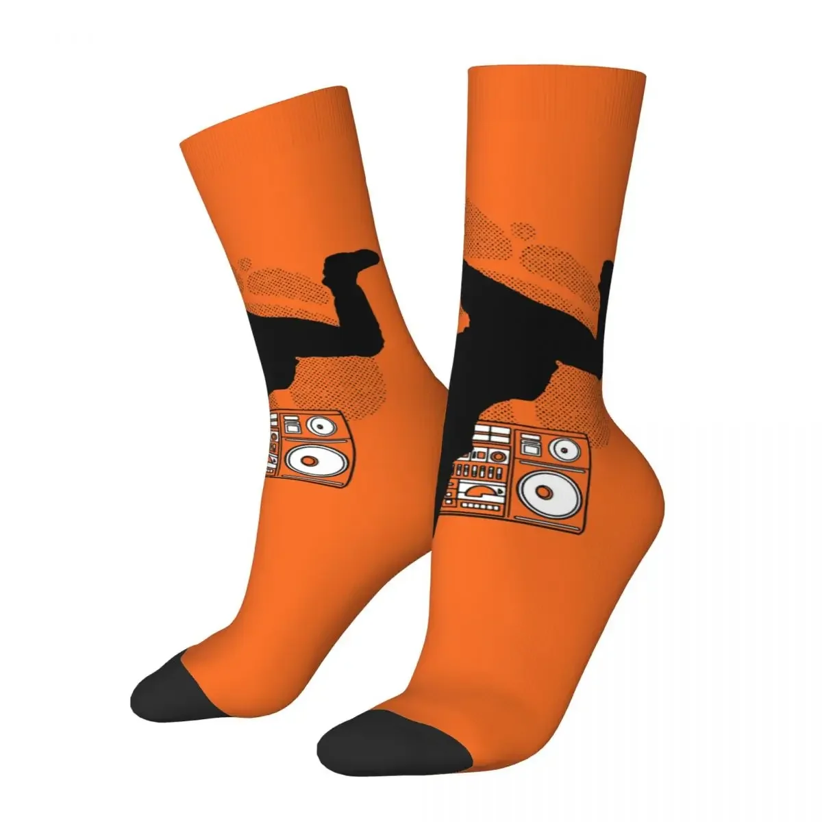 Funny Happy Men's Compression Socks Breakdancer Retro Harajuku Hip Pop Young Street Culture Fashion Breaking Seamless Crew Sock