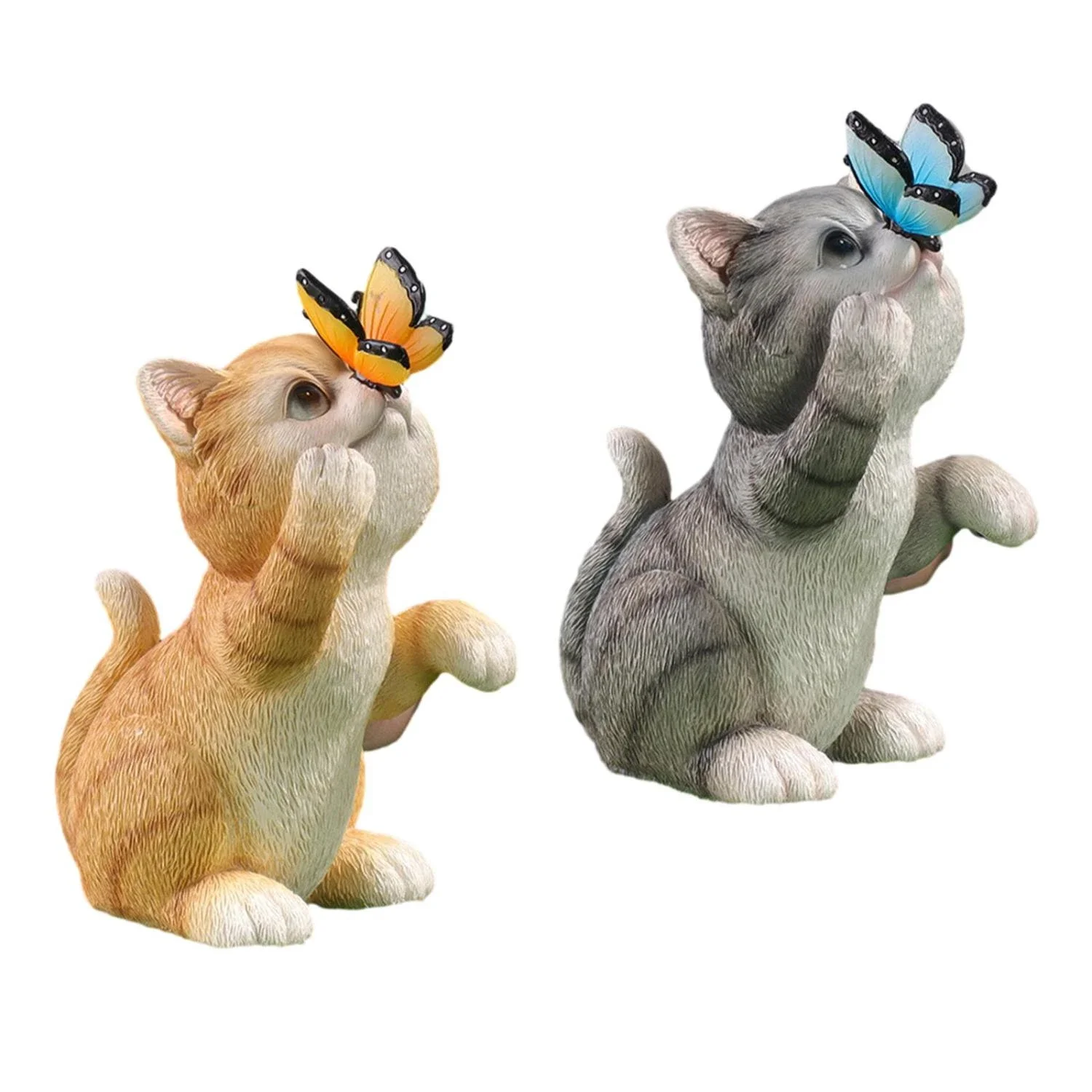 

Elegant and lifelike Solar Cat Statue - A stunningly beautiful addition to your fairy garden display. This creative and charming