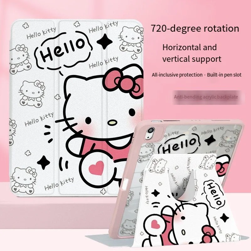 

Sanrio Pochacco, милый чехол для планшета Ipadair6, мультяшный силиконовый чехол для рабочего стола, все включено, студенческий чехол для планшета, защитный чехол