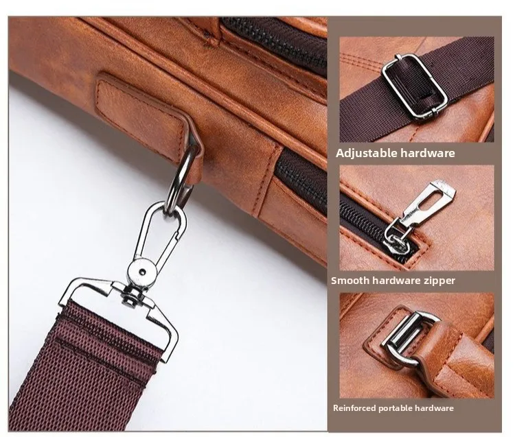 Nuova borsa da uomo casual, valigetta da lavoro semplice e alla moda, borsa a tracolla singola resistente all'acqua di grande capacità