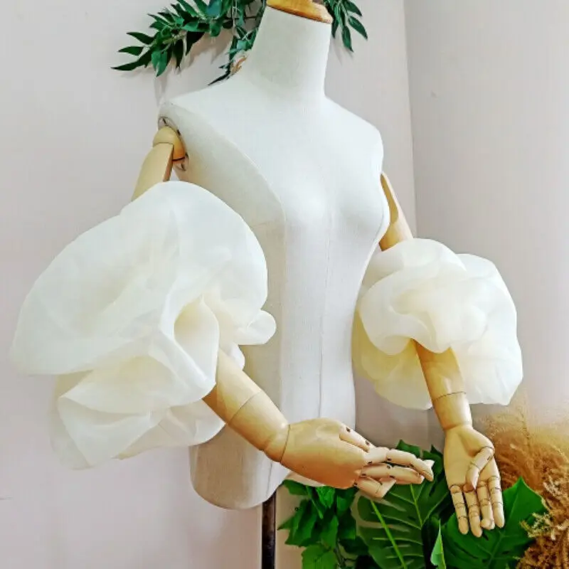 

Bride Wedding Dress Organza Arm Accessories Detachable Puffy Shoulder Sleeves Lolita Cosplay Fake Sleeves Dance Bubble Sleeve