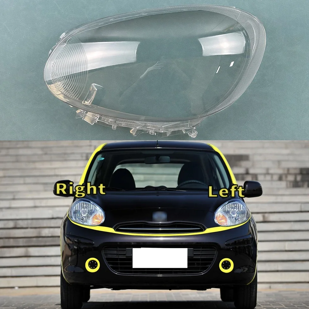 

For Nissan March 2010-2015 Headlamp Cover Transparent Headlight Shell Replace Original Lampshade Plexiglass