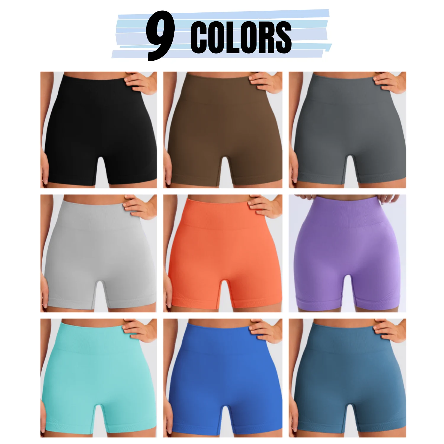 New High Stretch Yoga Short Pants Tight Height Waist Seamless Yoga Short Peach Hip Quick Dry Breathable Exercise Fitness Wear
