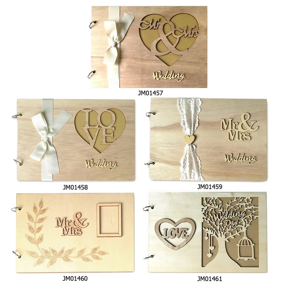 سجل زفاف خشبي شخصي ، خط ذهبي فويل ، كتب صور الخطوبة ، أفكار فريدة ، Mr و Mr #4