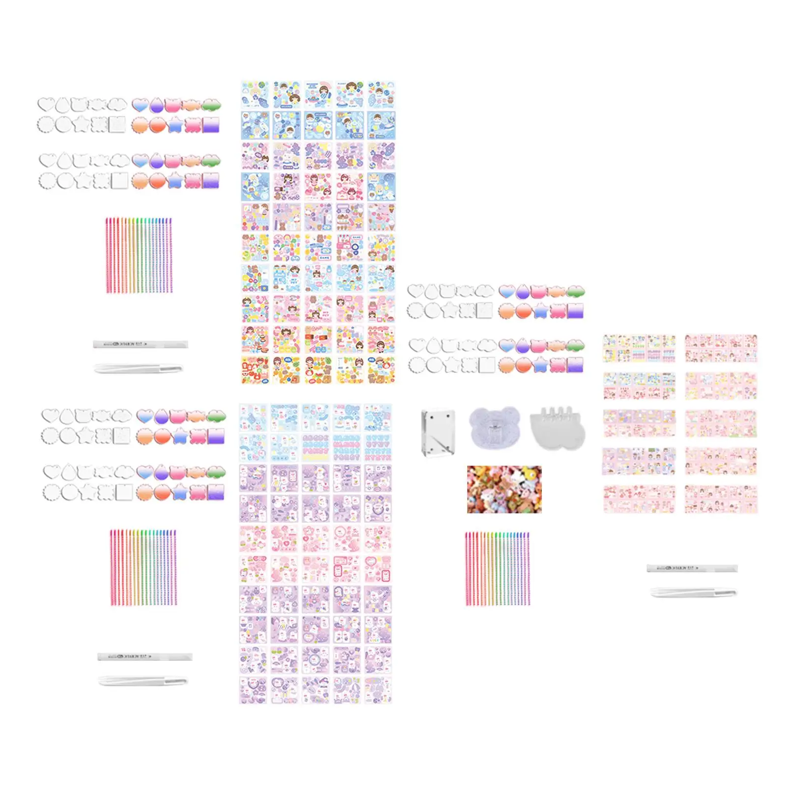 Kids Arts And Craft Kits Card Sticker Set Cute Acrylic Disc Small Pendant