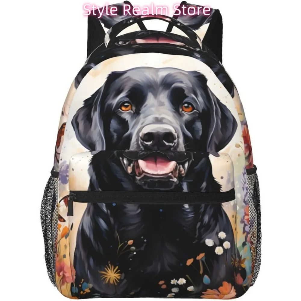

Cartoon Labrador Dog Lightweight Laptop Backpack Lightweight Multipurpose Travel Casual Daypack Unisex College Backapcks for Men