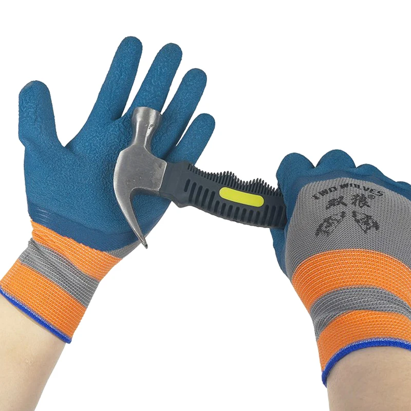 Working Gloves Polyester Grey Latex Glove Wostar Protective for work Garden Durable Non-slip Waterproof Gardening Gloves