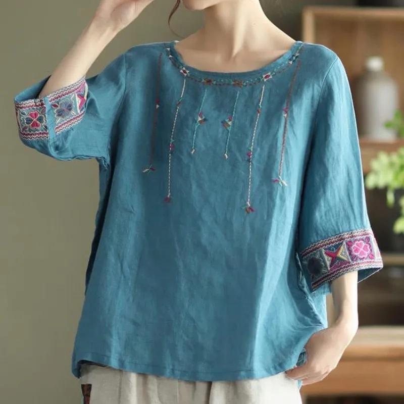 

Spring Summer New Fashion Round Neck Short Sleeve Tees Casual Women's Clothing Loose Pure Cotton Female Clothes Printed T-Shirts