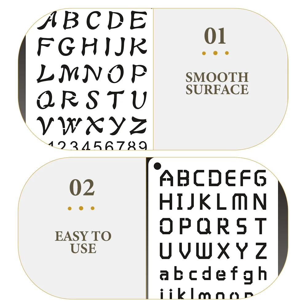 

24 Sheets Letter Number Stencils Reusable Washable Alphabet Templates for Painting Wood Wall DIY Craft Decorative Stenciling