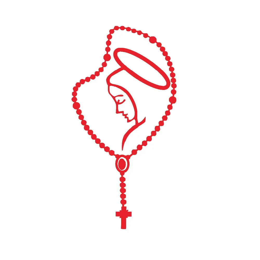 Car Stickers Decor Motorcycle Decals Rosary Virgin Mary Fatima Decorative Accessories Creative Sunscreen Waterproof PVC,14cm*8cm