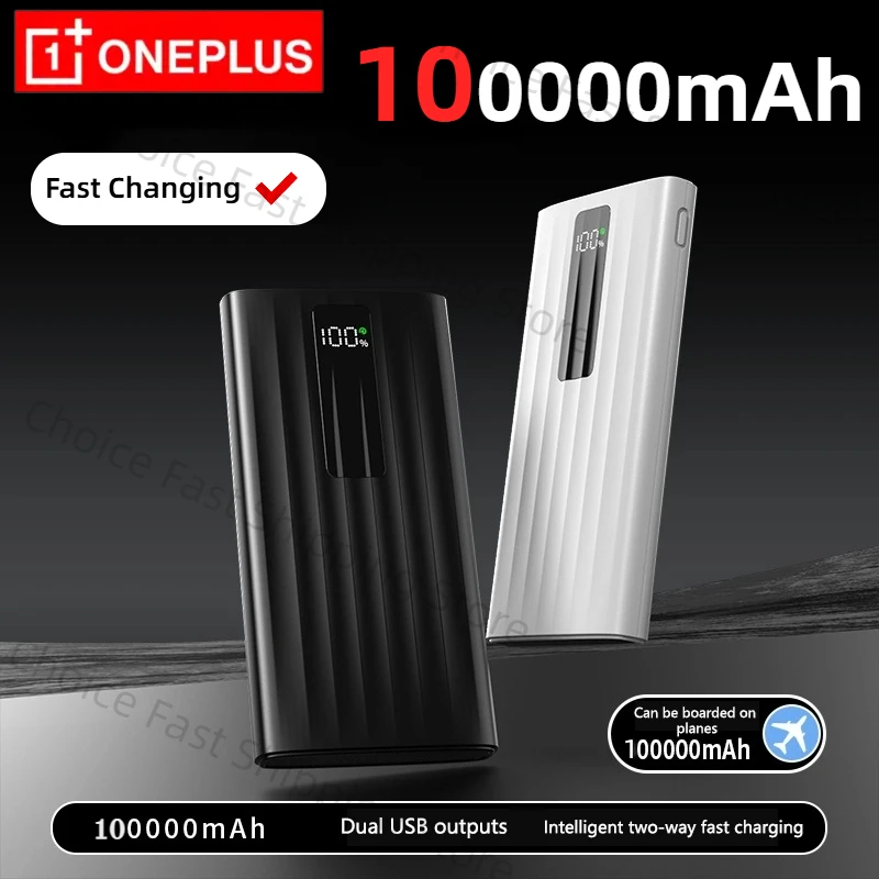 Oneplus 100000 мАч Power Bank Быстрая зарядка 22,5 Вт PD Портативное зарядное устройство Внешняя батарея для Iphone 15 14 Samsung Huawei Powerbank