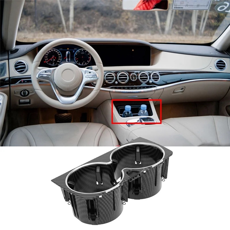 

DELAM-Automotive Center Console Drink Cup Holder Storage Box Water Cup Holder For Mercedes Benz W222 S-Class 18-20 A2226830075 A