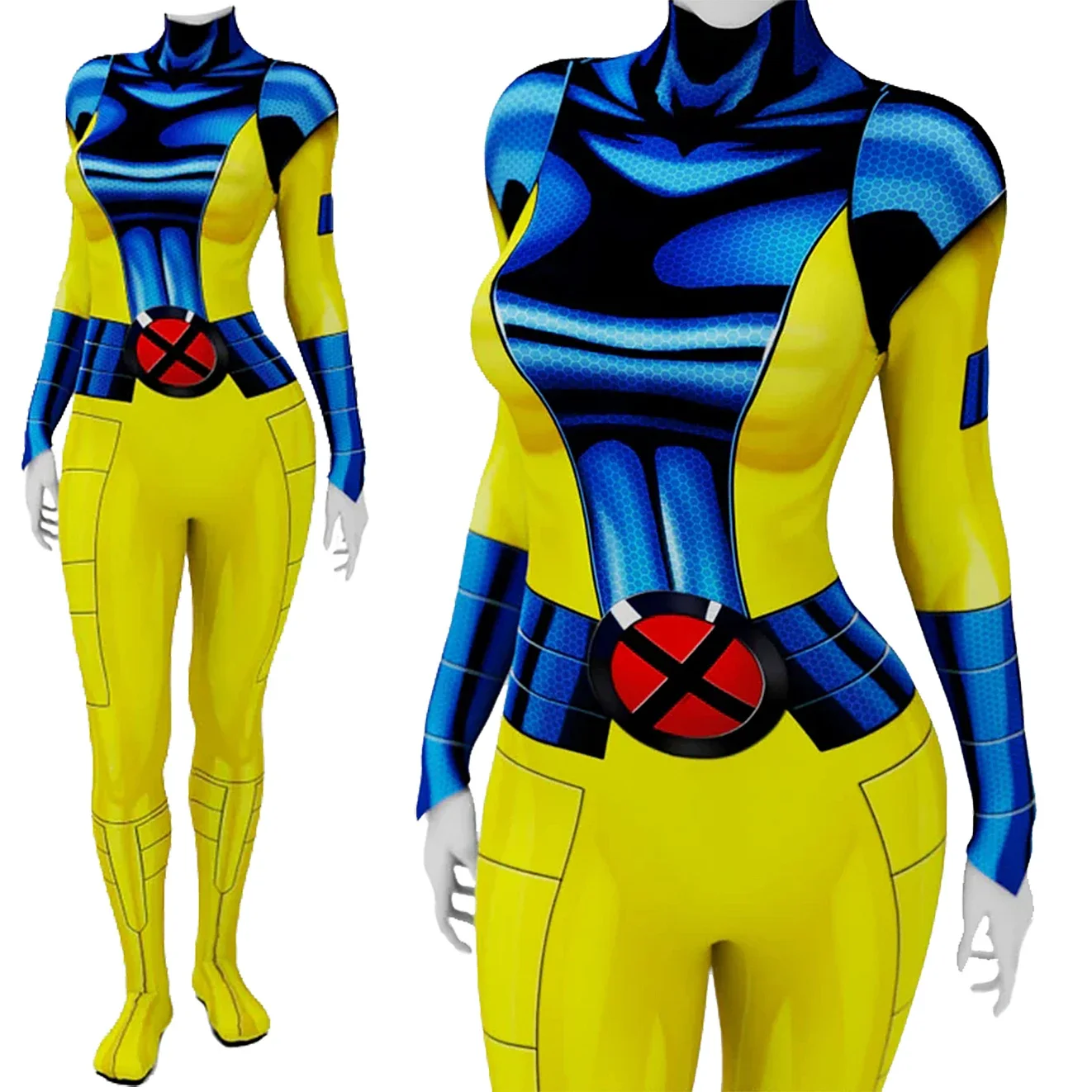 X-Men 97 feniks Jean Grey lata przebranie na karnawał body superbohatera Phoenix kostium Spandex Zentai strój kostium na Halloween