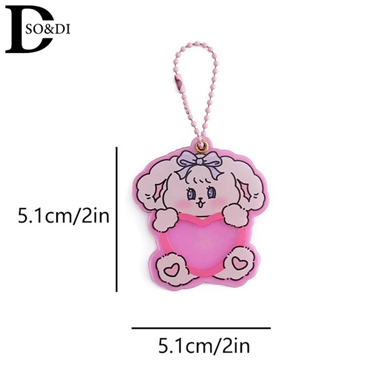 Kawaii 1Inch Acrylic Cartoon Cat Butterfly Kpop Photocard Holder Photo Card Holder Bag Pendant School Stationery image 6