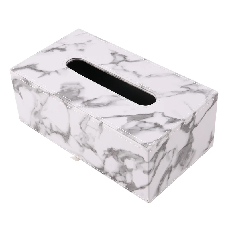 Marble Pattern Jewelry Hotel Paper Box Business Office Dining Room Living Room Creative Leather Tissue Box