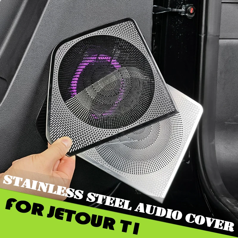 

Auto Stainless Steel Audio Cover Fit for Jetour Shanhai T1 2024 2025 Car Door Horn Cover Panel Protective Cover Car Accessories