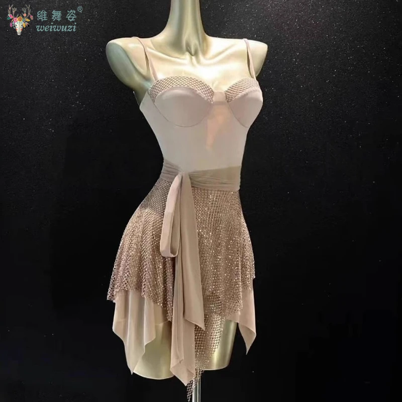 

Необычное платье для латинских танцев, сексуальная одежда для танцев, одежда для взрослых и женщин, ча-ча, самба, румба, профессиональная одежда для соревнований