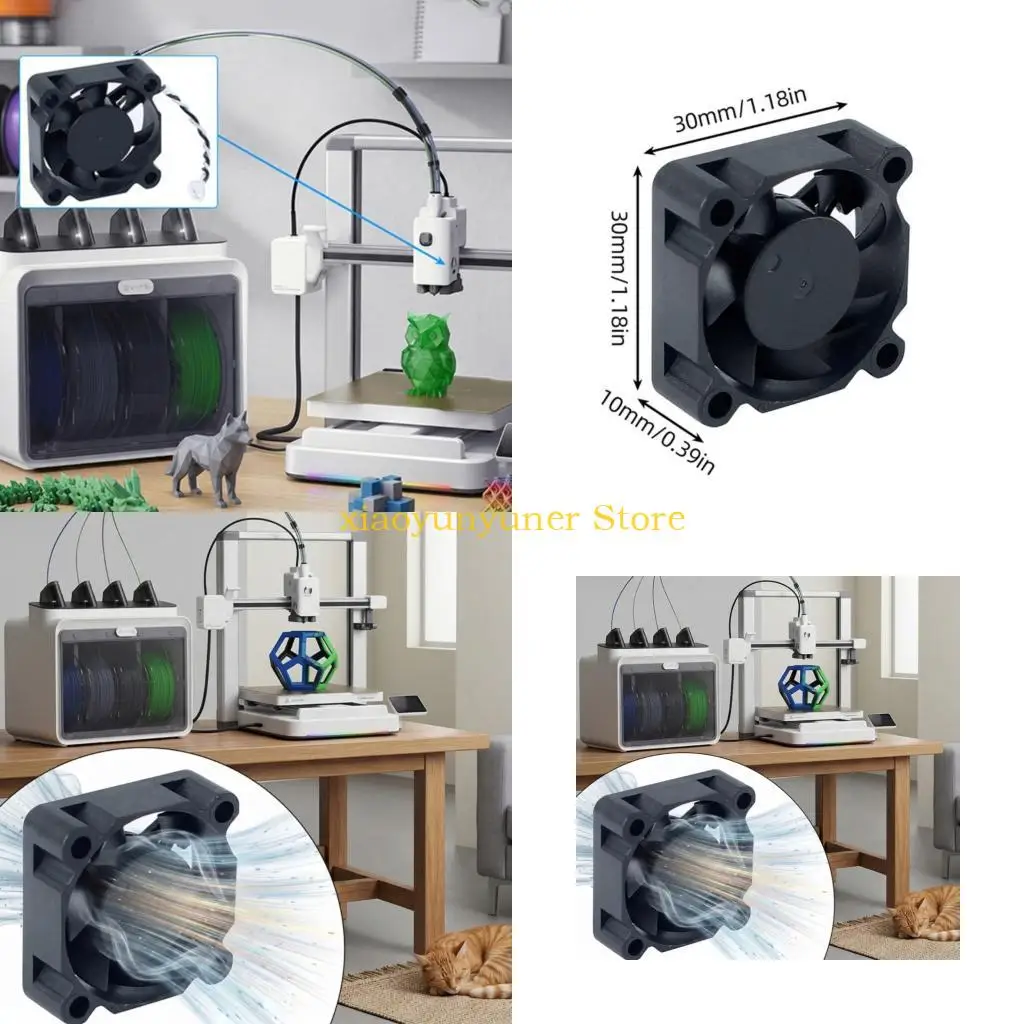 

P9JB 3D Printer Extruder Replacement Fan 30x30x10mm DC24V With Reinforced Wire Interferences Proof For SPARKX I7 Reliabled