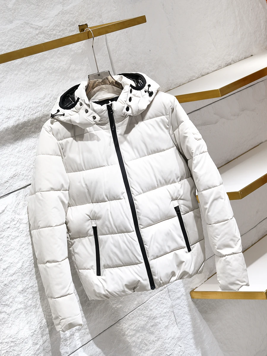 

Men's High-loft Removable Hood Straight Cotton Jacket Winter Warmth Youth Style Standard Fit Long Sleeve Zipper Closure Coat