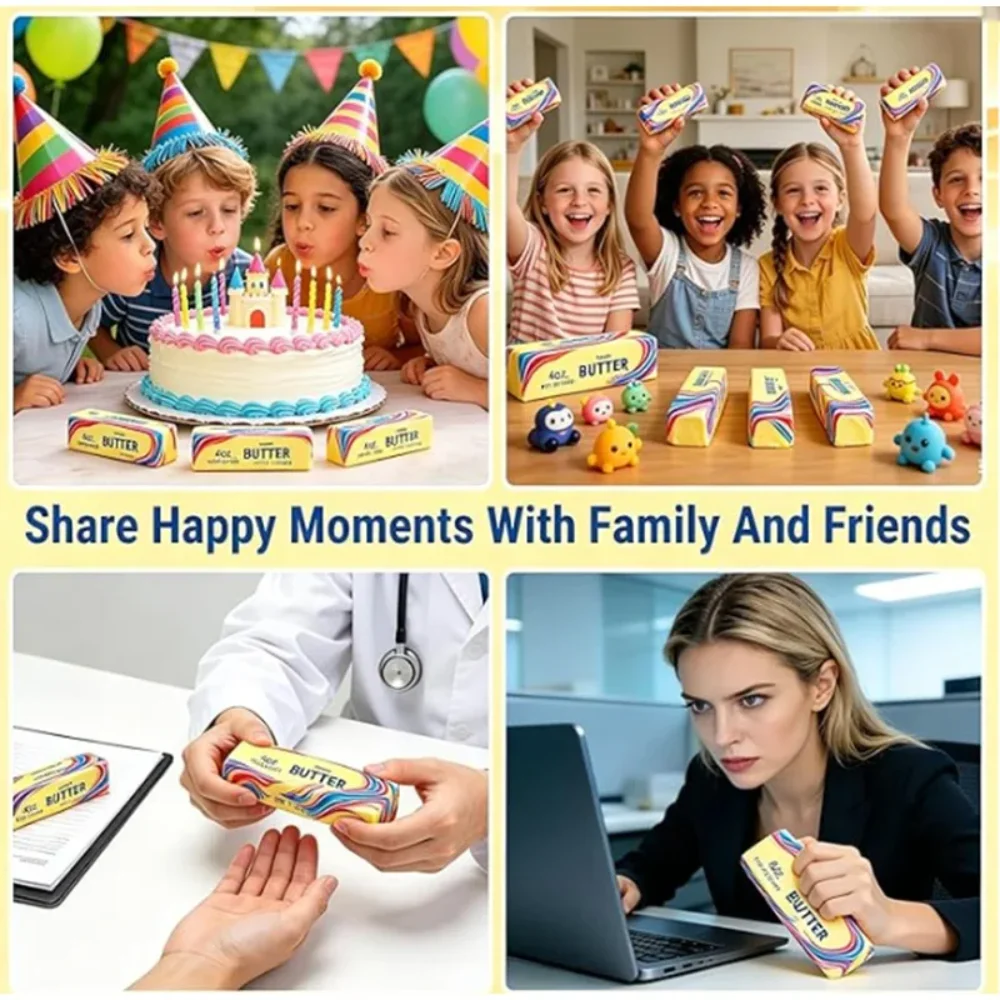 Bunte, langsam aufsteigende Butter-Squishy-Quetschspielzeuge im Set – sensorisches Stressabbau-Spielzeug, weich und dehnbar, für Partygeschenke, Squishy Butter