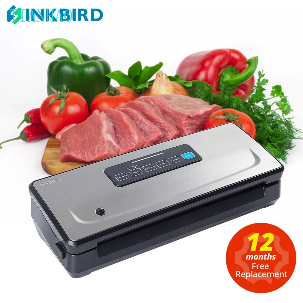INKBIRD INK-VS02 ماكينة تغليف سدادة الفراغ لتخزين المواد الغذائية المنزلية فراغ عبوة الطعام Sous فيديو كيس مكنسة رولز