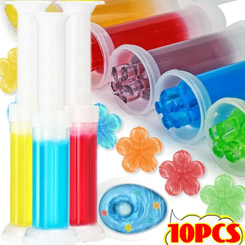 

1/10pcs Flower Toilet Cleaner Gel Home Bathroom Remove Odors Aromatic Drain Toilet Clean Detergent Air Freshener Needle Syringe
