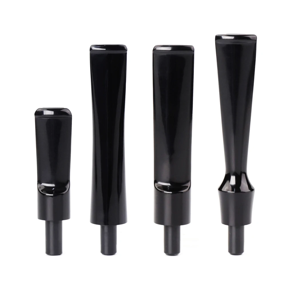 MuXiang 1pc Acrylic Tobacco mouthpiece , For briar Tobacco pipe smoke pipes , handwork Black stems ,  For 3mm filter element