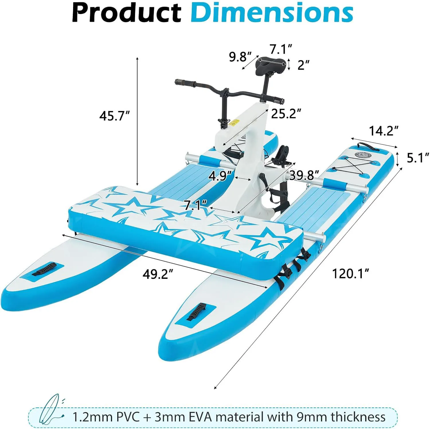 Commercial Water Bike Resort Heavy Duty Inflatable Pedal Boat Drop Stitch Portable Lake Sea Pedal Boat