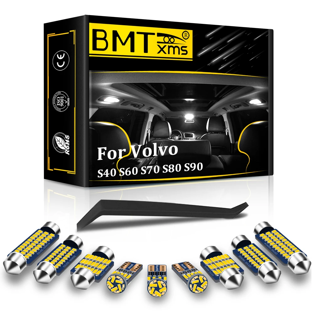

BMTxms Canbus Внутреннее освещение LED для Volvo S40 S60 S70 S80 S90 II I 1999 2001 2002 2003 2004 2005 2006 2007 2011 2020 Аксессуары