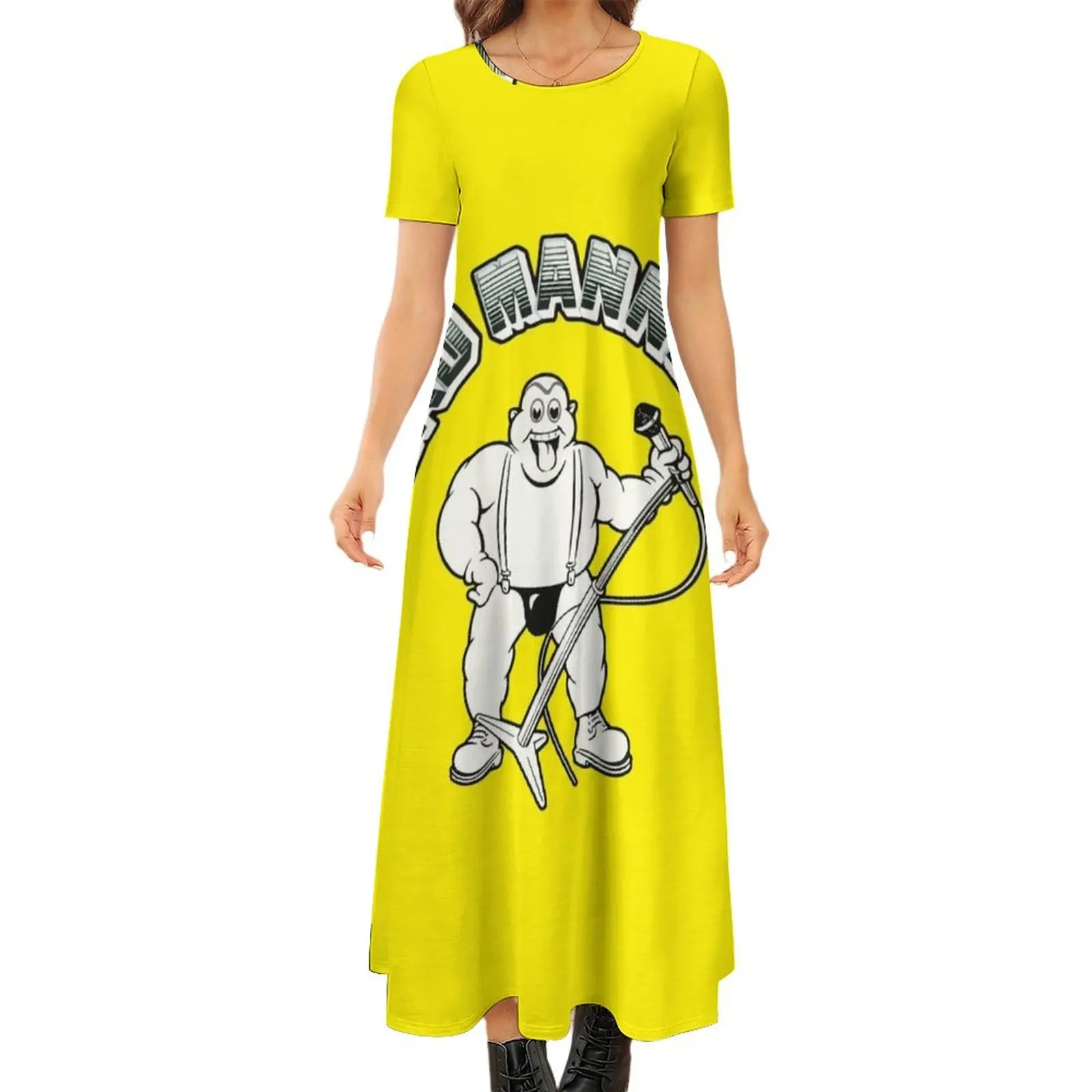 

BAD MANNERS Round Neck Short Sleeve Dress sexy dress luxury woman evening dress Women dresses summer loose summer