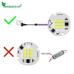 SMD2835 스마트 IC 드라이버리스 원형 LED 칩 보드, AC 220V, GU10 다운라이트 스포트라이트용, 5W 7W 9W 12W LED 전구 칩 램프