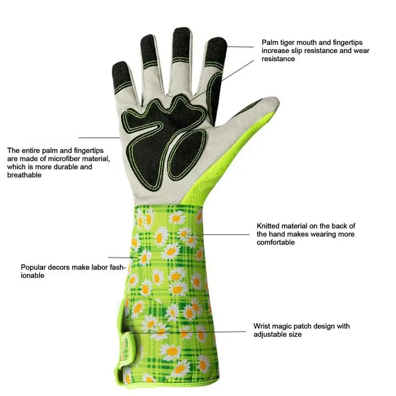 Gardening Gloves Rose Pruning Gloves for Women Long Thorn Proof Gardening Gloves Breathable Leather Gauntlet Best Garden Gift