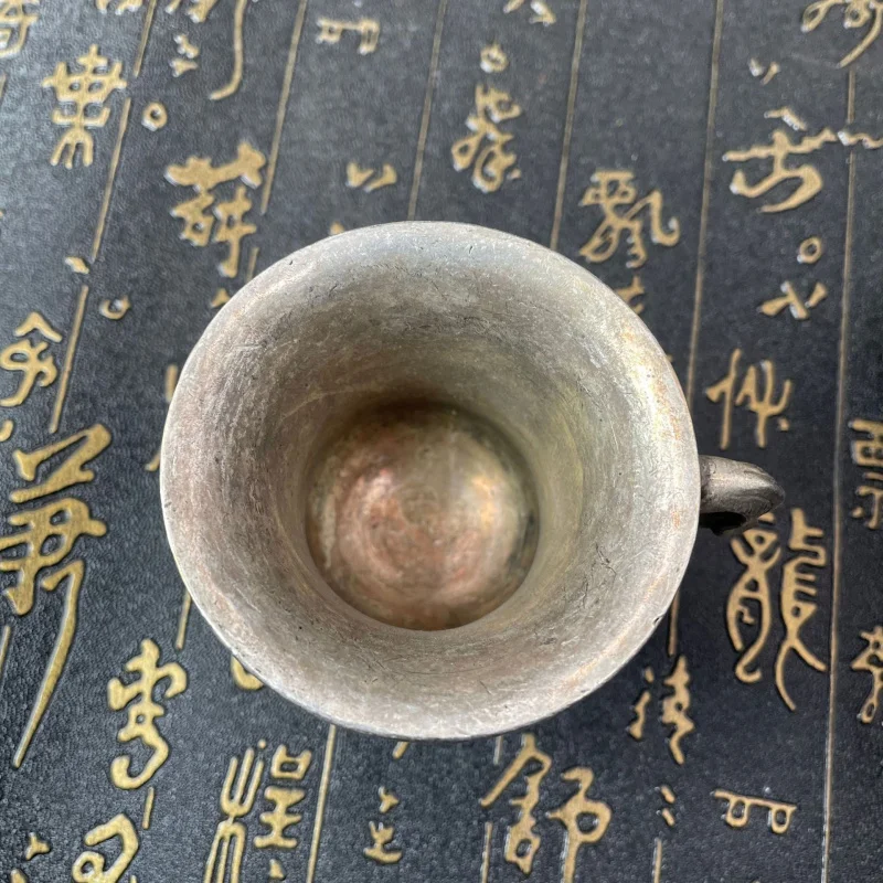 New Antique-Style Crafts Patina Flower and Bird Pure Copper Wine Cup Crafts Ornaments Miscellaneous Items