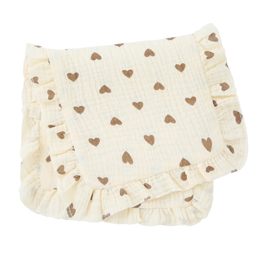 Wholesale Muslin Ruffle Burp Pad 100% Cotton Infant Ruffle Burp Cloths