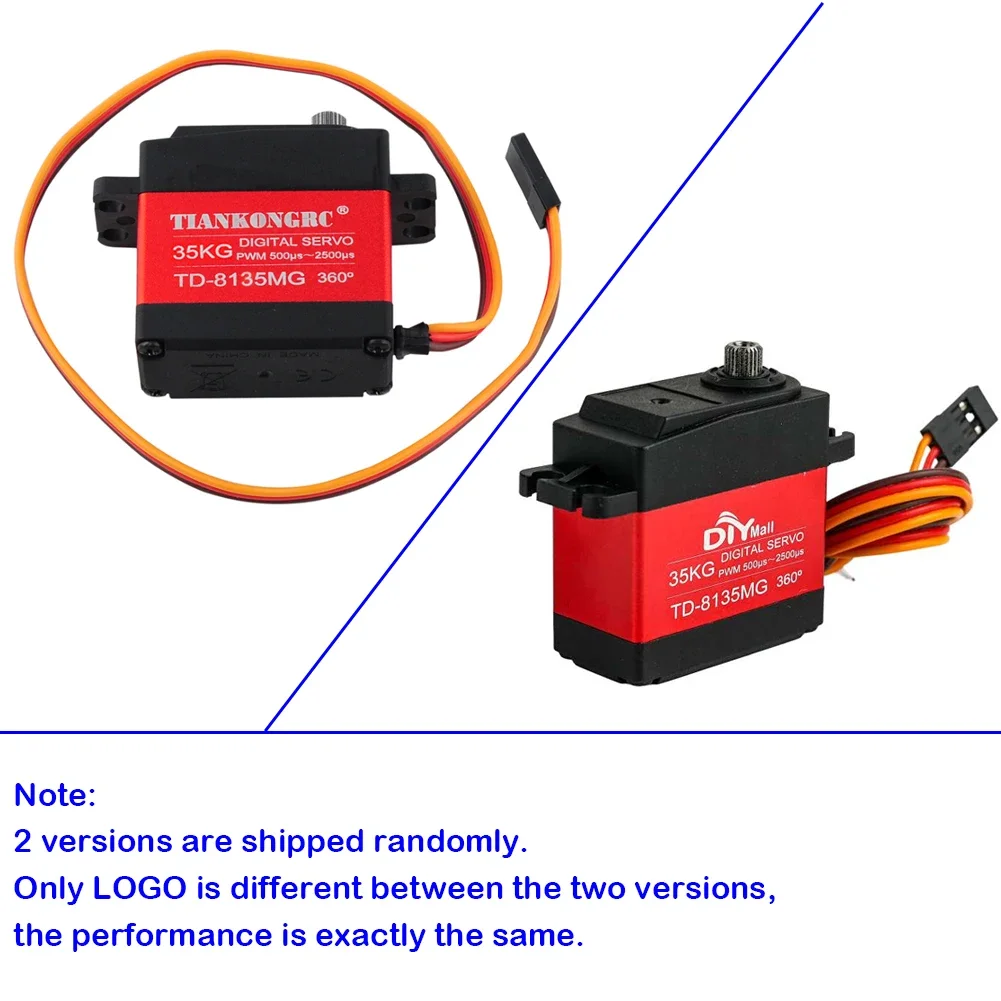 4PCS 35KG TD-8135MG 4.8V-7.4V Waterproof Digital Motor Continuous Rotation Servo for RC Car 180/270/360 Degree Servos Metal Gear