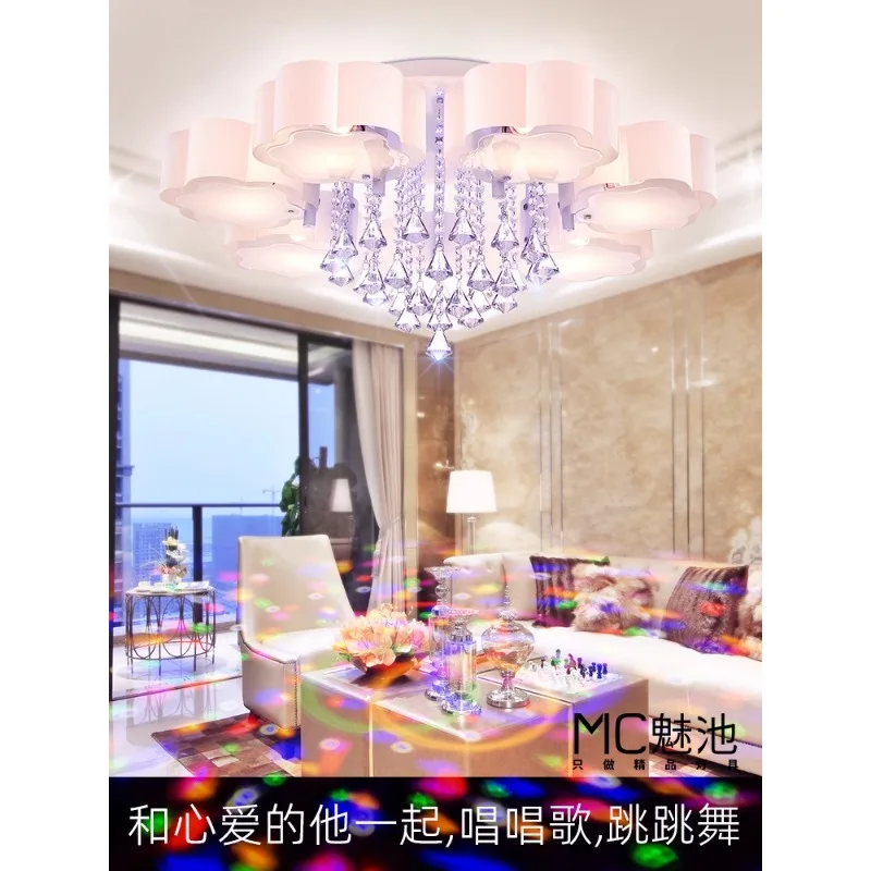 

Crystal living room light atmosphere modern simple bluetooth music colorful ceiling light led bedroom dining room new lamps
