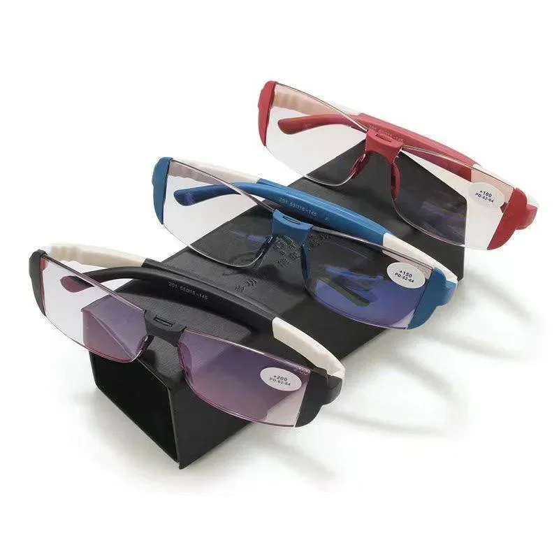 TR العلاج المغناطيسي متعدد البؤر بدون شفة مكافحة الأزرق ثنائية البؤرة نظارات للقراءة للجنسين ضوء مزدوج العناية بالرؤية طول النظر الشيخوخي النظارات #1