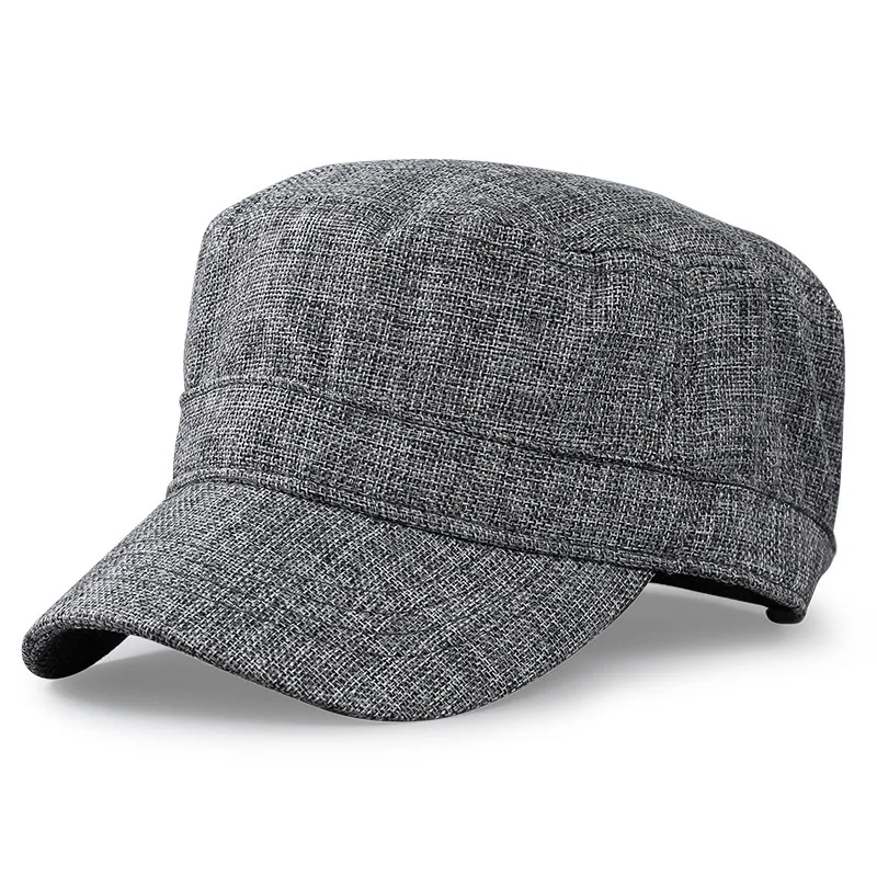 Big Head Flat Hat for Men Women Oversized Plus Size Outdoor Cadet Cap 56-59cm 59-65cm Faux Linen Basic Cadet Cap Everyday