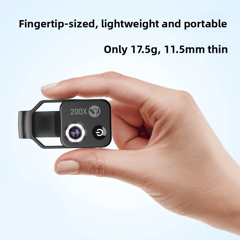 New portable 200 times mobile phone microscope magnifying glass high definition microscope without CPL