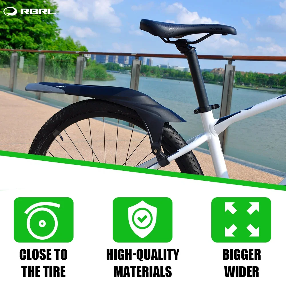 RBRL Mtb Spatbord Verbreden Quick Release Fiets Spatbord Geschikt Voor 24-29 Inch Fiets Vleugels Fietsaccessoires Verstelbaar voor EBike