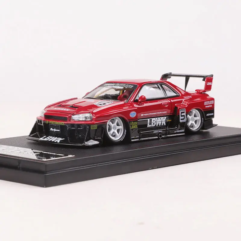 ストリートエクストラッキングスカイライン合金カーモデル装飾、lbwk er34、1:64