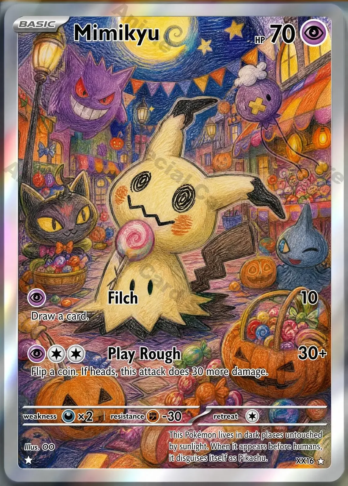 PTCG Cards PTCG Colored Pencil Style Custom Trading Jigglypuff Gengar Eevee Collection Cards Rare Cards Set PTCG Gift