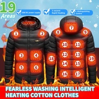 Winter 25 Areas Heated Jacket Men Smart USB Electric Heating Parka Outdoor Hiking Waterproof Windproof Warm Hooded Padding Coat