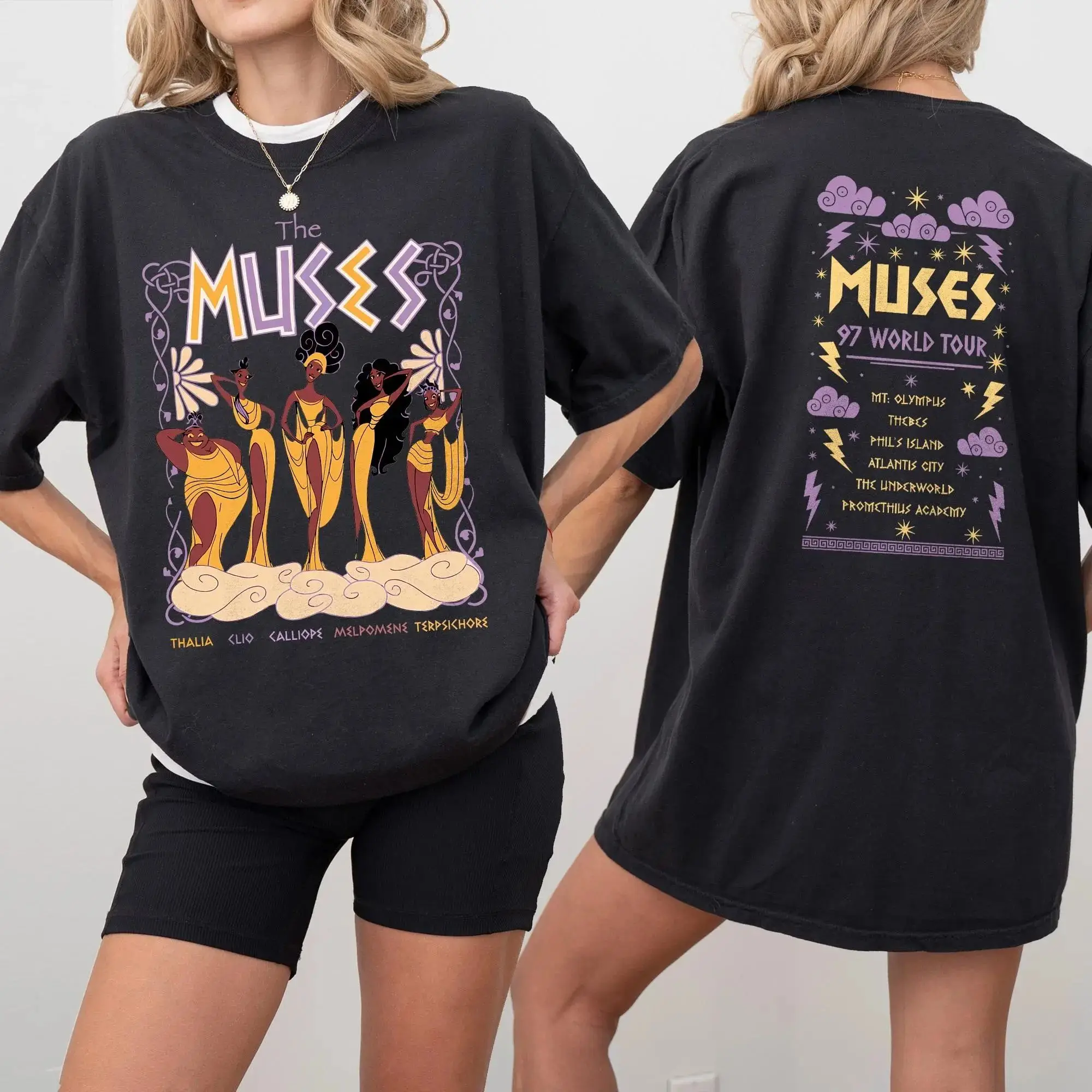 2026 Damen Retro Anime Cartoon T-Shirt Sommer Hercules The Muses 97 World Tour Komfort-Shirt Street Oversize Baumwoll-Sporttrikot – Detail 12