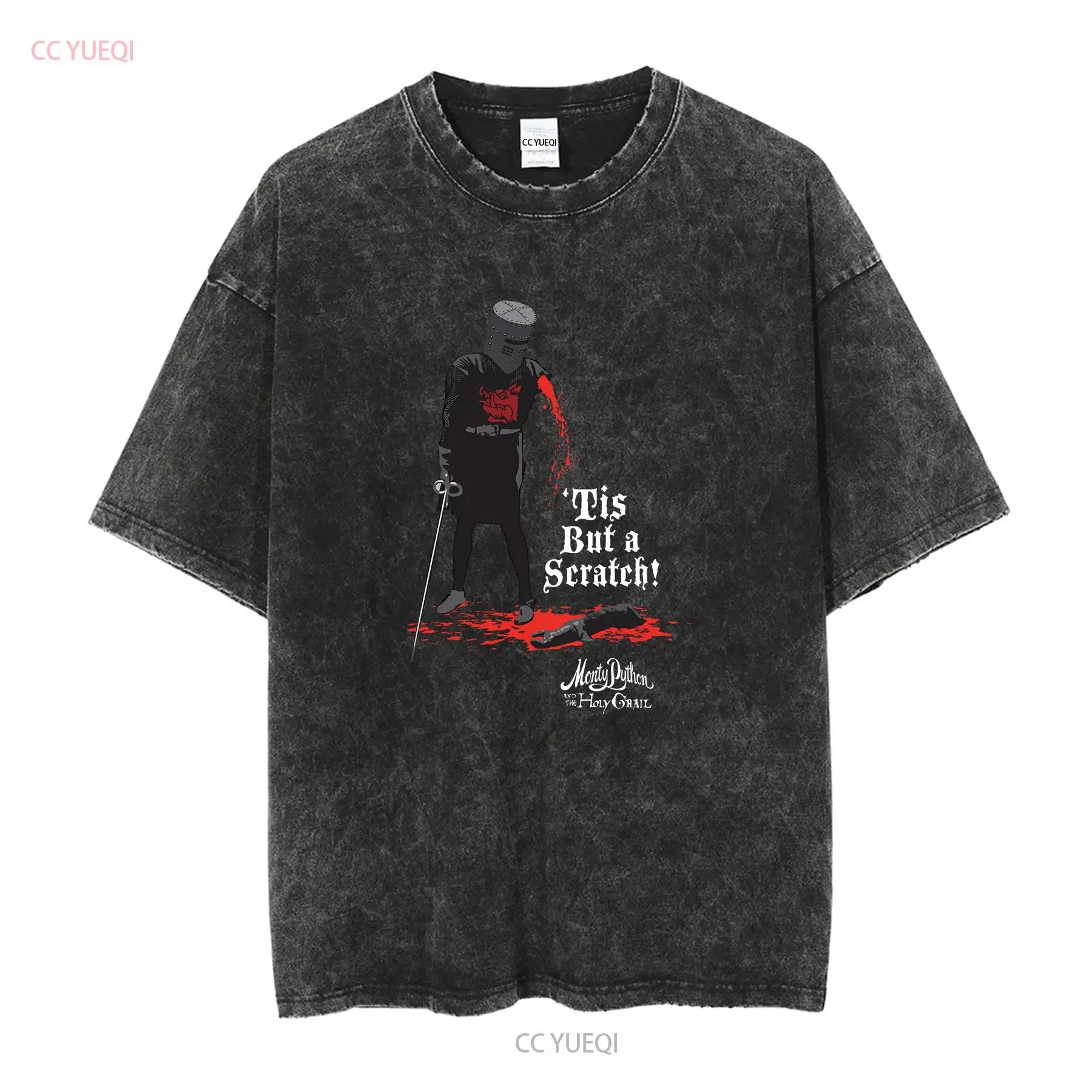 Monty Python Tis But A Scratch T Shirt OFFICIAL vintage Washed Comfortable designer clothes homme Stretched graphic fashion
